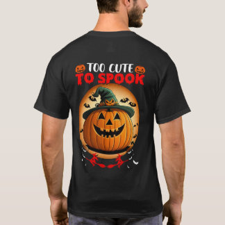 För söt för att spook orange Halloween-pumpa och h T Shirt