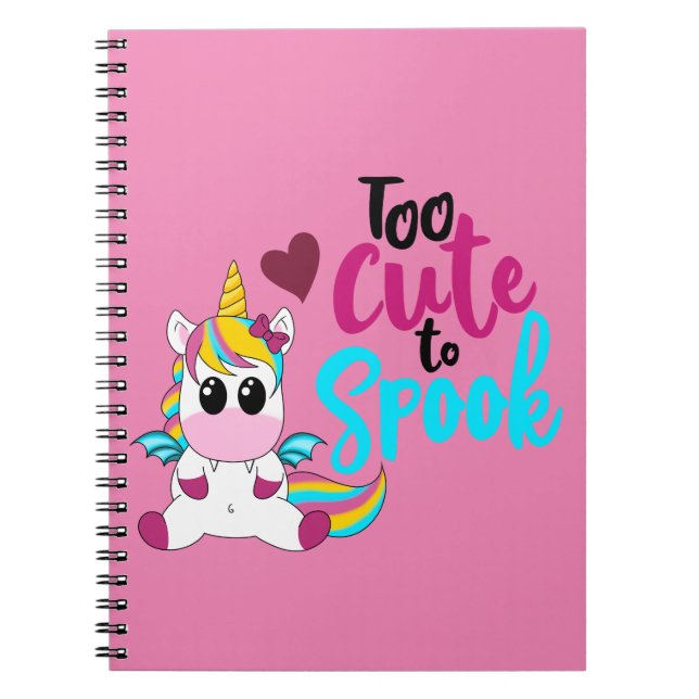 För söt för att spook unicorn anteckningsbok (Framsidan)