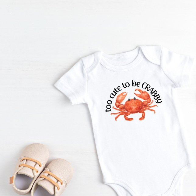 För söt för att vara krabby t shirt (Too cute to be crabby baby bodysuit)