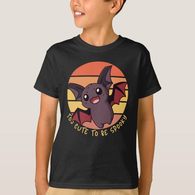 För söt för att vara läskigt rolig fladdermus t shirt (Framsida)