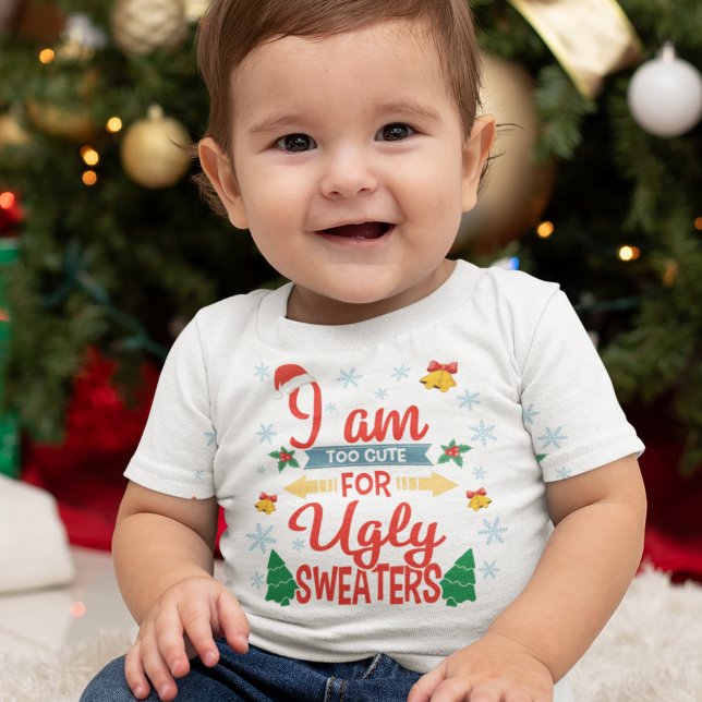 För söt för fula tröjor jul baby t-shirt (Skapare uppladdad)