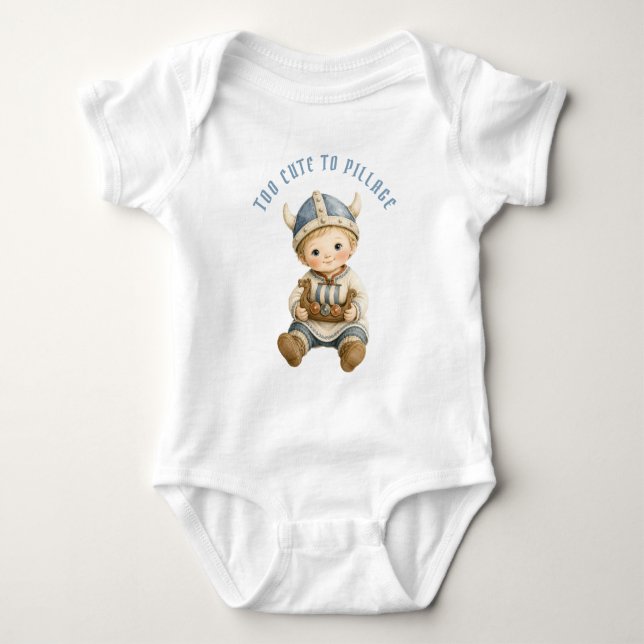För söt för plundring | Vikingabarn T Shirt (Framsida)