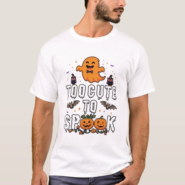För Söt Skräck Halloween Orange Spökpumpor Fladder T Shirt (Framsida)
