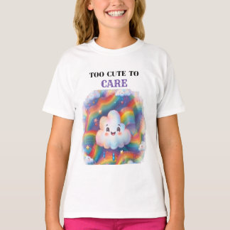 För söta för att bry sig Regnbågsmoln Söt Estetik T Shirt