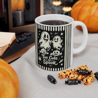 För söta för att skrämma Svarta och krämfärgade ha Kaffemugg