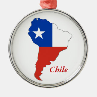 För South America för Chile flaggakarta prydnad Julgransprydnad Metall