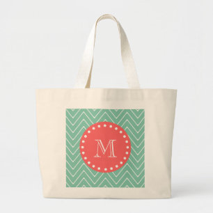 För sparremönster för Mint grön Monogram fö Jumbo Tygkasse