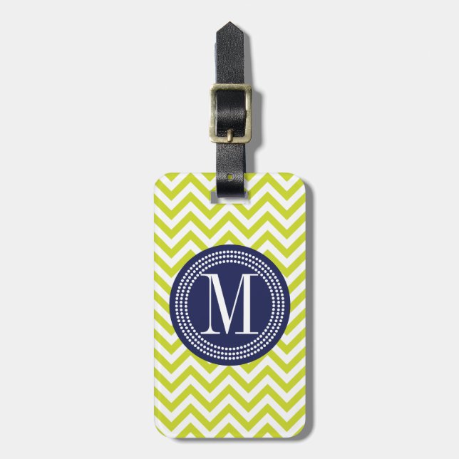 För sparresicksack för limefrukt grön Monogram för Bagagebricka (Vertikal Framsida)