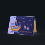 För Speciella vänner på Hanukkah Helgkort<br><div class="desc">Lycklig Hanukkah för Speciella vänner. Menorah och Dreidels utformar Anpassadet Greeting Cards. Matchningskort och gåvor finns tillgängliga i de judiska Helgdagarna/Hanukkah-kategorin i vår butik.</div>