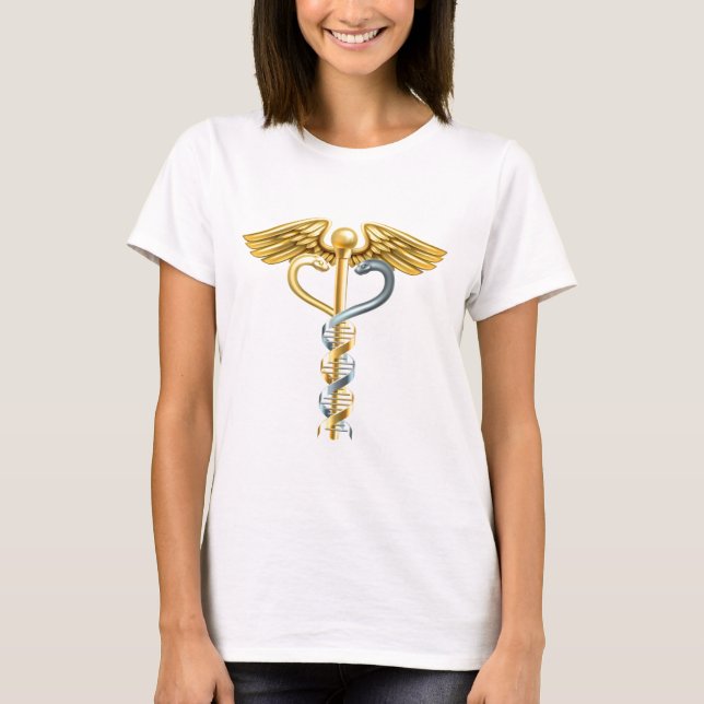 För spiralCaduceus för DNA dubbelt begrepp Tee (Framsida)