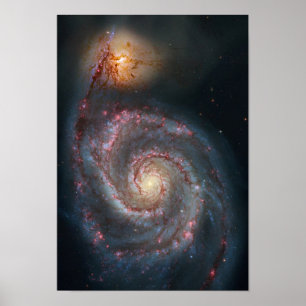 För spiralgalax för bubbelpool M51 NASA Poster