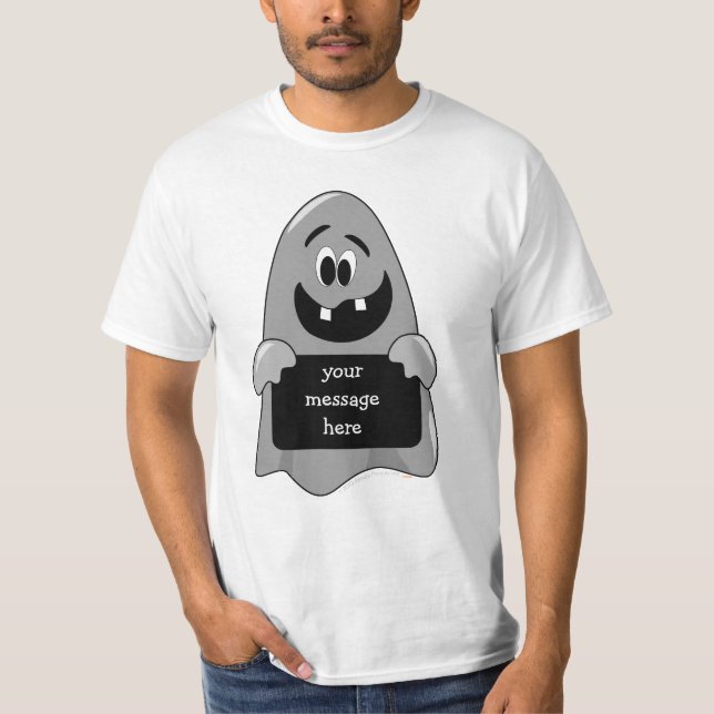För spökeHalloween för gullig tecknad fånig mall Tee (Framsida)