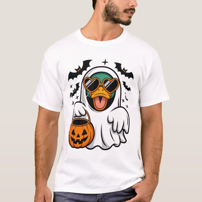 För spöklik för detta – Rolig ankdocka Halloween T Shirt (Framsida)