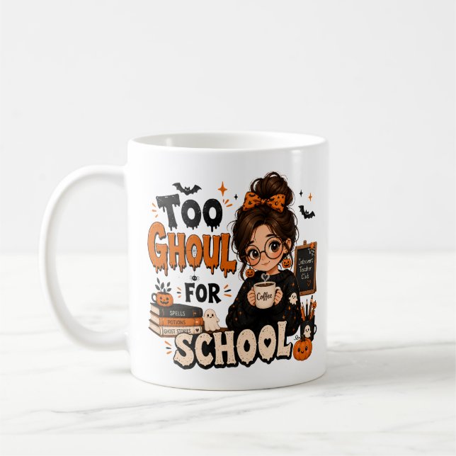 För spöklik för skolan Rolig Halloween-lärare Mugg (Vänster)