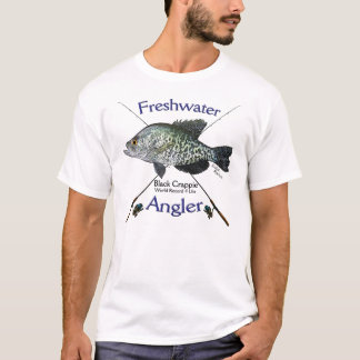 För sportfiskarefiske för svart Crappie T Shirt