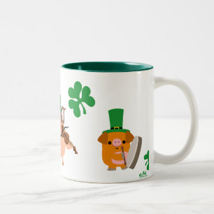 För st patrick's day musikermugg lite Två-Tonad mugg