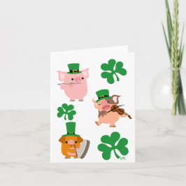 För st patrick's day musikernotecard lite kort