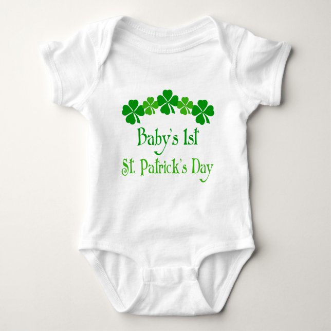 För st patricks daybaby för irländsk Shamrock 1st T-shirt (Framsida)