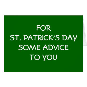 FÖR ST. PATRICK'S DAYSOME RÅD TILL DIG HÄLSNINGSKORT