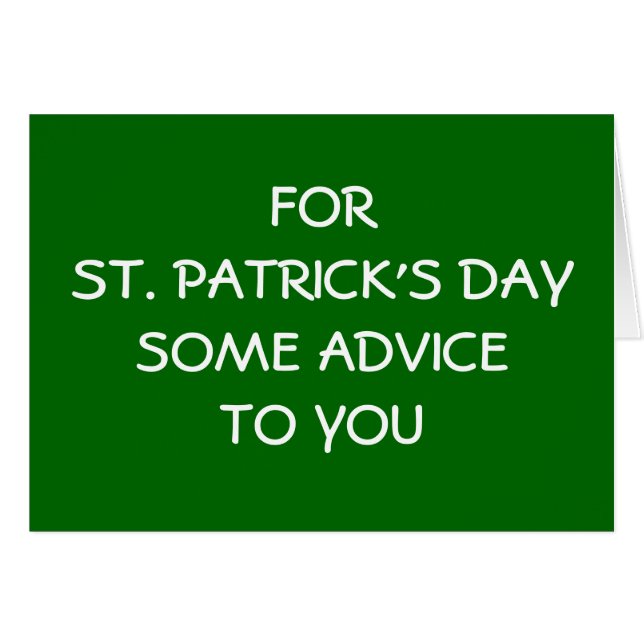 FÖR ST. PATRICK'S DAYSOME RÅD TILL DIG HÄLSNINGSKORT (Framsidan Horizontal)