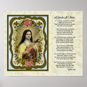 För St. Therese för ro bön för dikt för blomma Poster