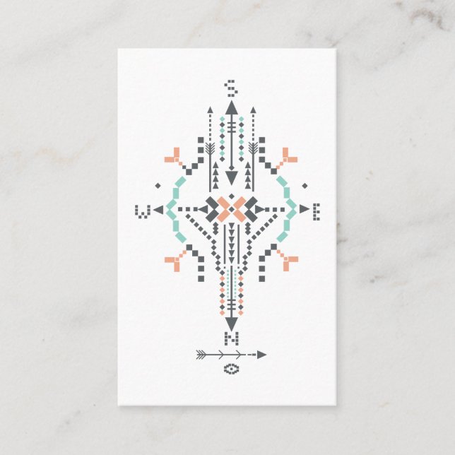 För stam- indisk Aztec Totem Boho för *~* indian Visitkort (Framsida)