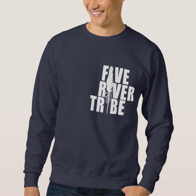 För stamvit för fem flod trycket kväser by poeten sweatshirt (Framsida)