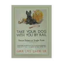 För stångScottie för vintage brittisk vykort