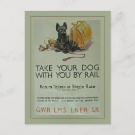 För stångScottie för vintage brittisk vykort