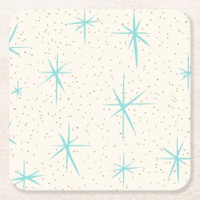 För Starbursts för utrymmeålderturkos kustfartyg Underlägg Papper Kvadrat (Framsidan)
