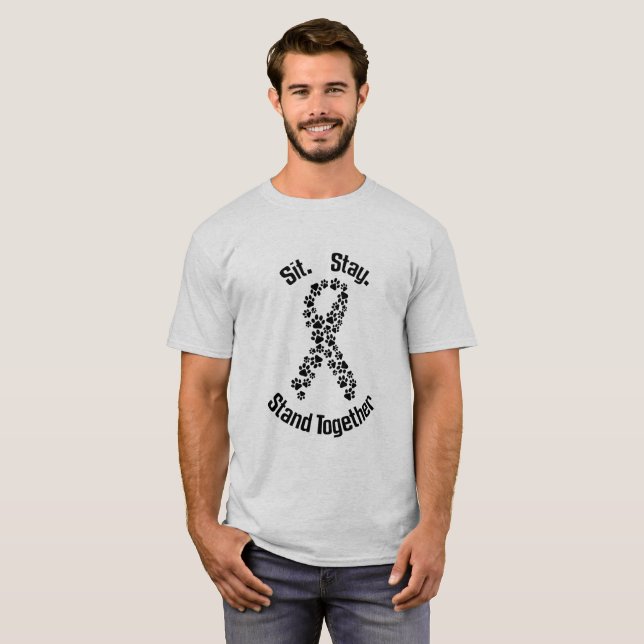 För stativ hund- cancerT-tröja tillsammans T Shirt (Hel framsida)