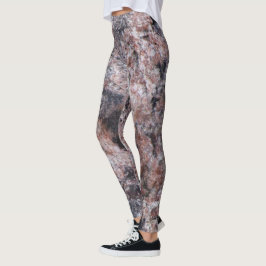 För stenstruktur för grov geologi Pinkish foto Leggings