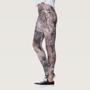 För stenstruktur för grov geologi Pinkish foto Leggings
