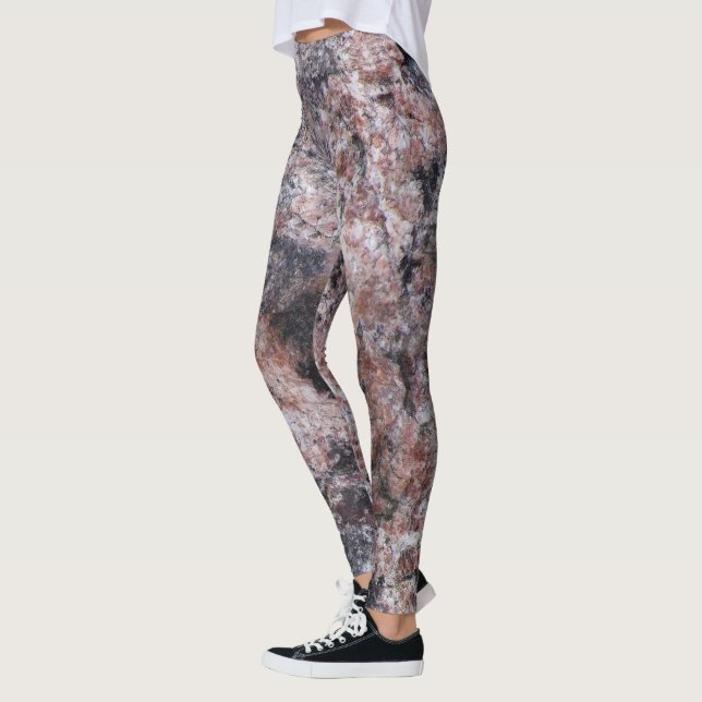För stenstruktur för grov geologi Pinkish foto Leggings (Vänster)