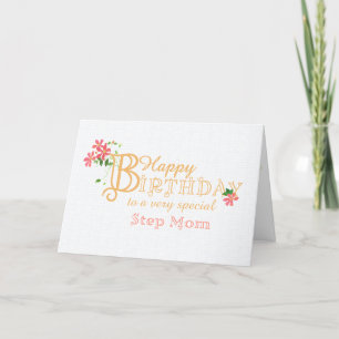 För Step Mamma Birthday med Clematis Flocards-kort Helgkort