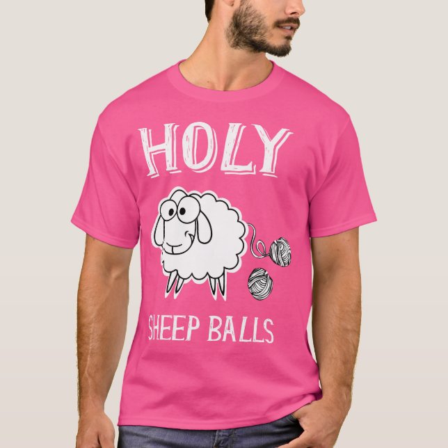 För stickare får roligt får ull t shirt (Framsida)