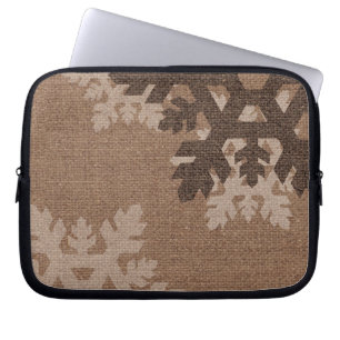 För stilFaux för snöflingor åtfölja lantlig B Laptop Sleeve