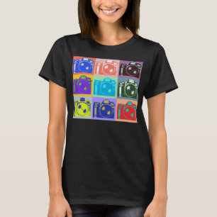 För stilkamera för fotografi sämskskinns- desig t shirt