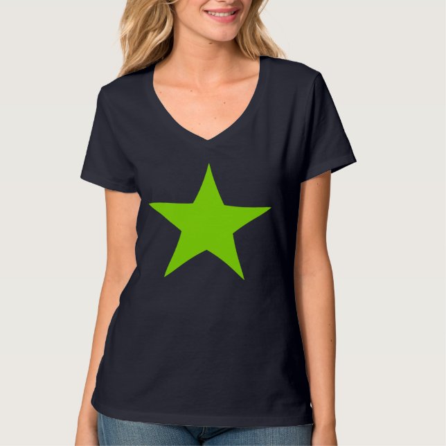 För stjärnadesign för neon grön T-tröja Tee Shirt (Framsida)