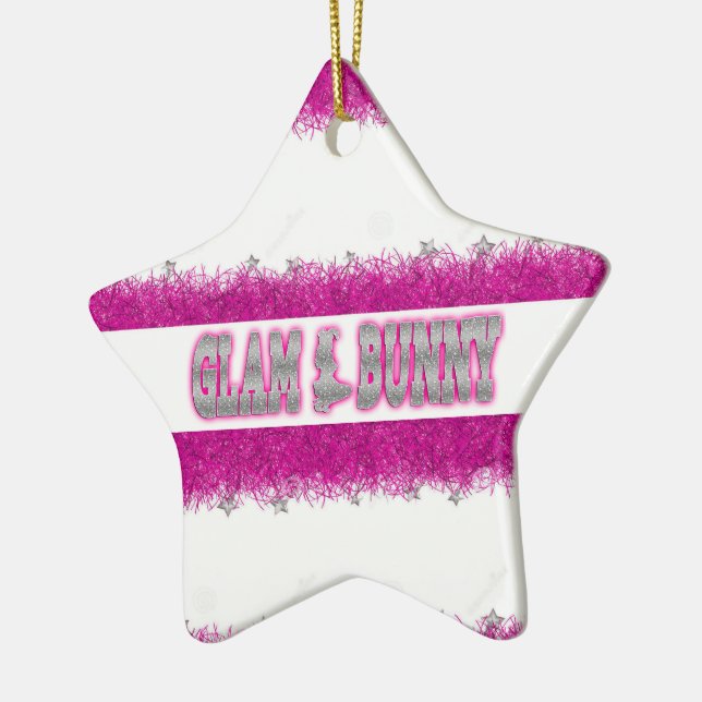 För stjärnajul för Glam kanin rosa prydnad Julgransprydnad Keramik (Vänster)