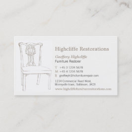 För stolåterställanden för möblemang antik visitkort