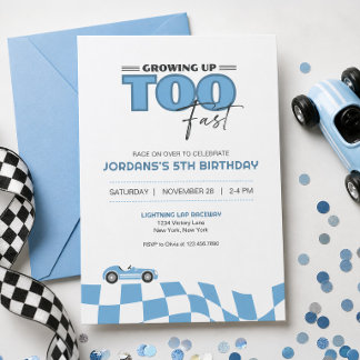 För Stor För Snart Racing Födelsedagsinbjudan Inbjudningar
