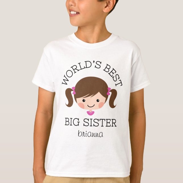 För storasysterbrunt för världar bäst personlig t-shirt (Framsida)