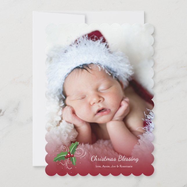 För stordiafoto för jul rött kort för helgdag (Framsida)