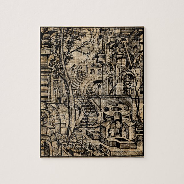 För Stret för perspektivillusion grekisk konst Pussel (Vertikal)