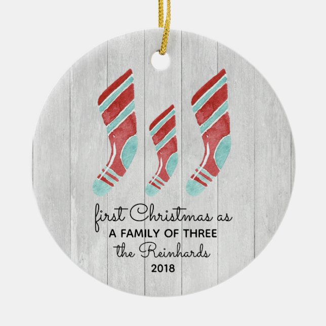 För strumpanyfödd bebis för lantbrukarhem skogs- julgransprydnad keramik (Framsidan)