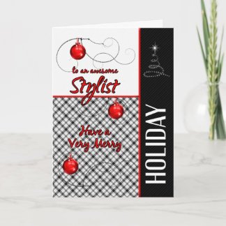 för Stylist Plaid i röd och svart jul Helgkort