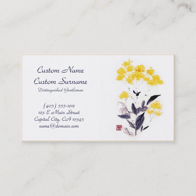 För sumi-ebläck för klassiker målar orientaliska visitkort (Framsida)