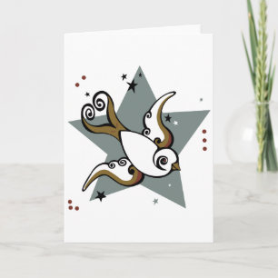 För svalafågel för tatuering stads- design kort