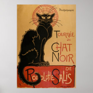 För ~-svart för chatta Noir katt Poster
